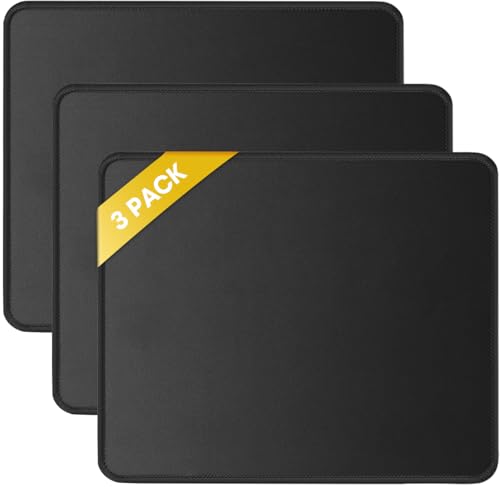 Minimalist JIKIOU 3 Pack Mouse Pad with Stitched Edge, Comfortable for Daily Use