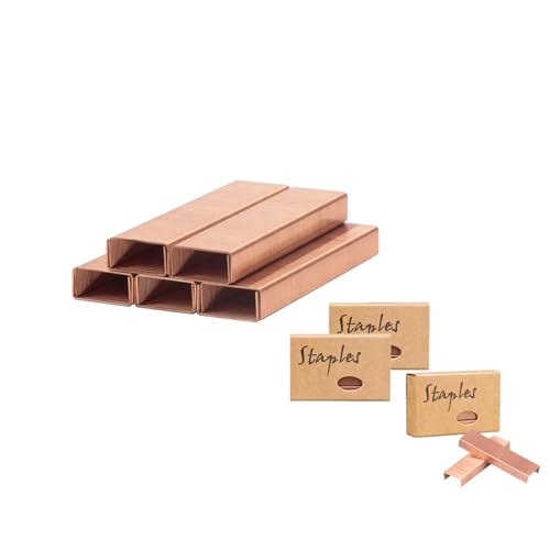 Minimalist NatSumeBasics 3000 Rose Gold Staples 26/6 Standard Colored Staple Refill Set