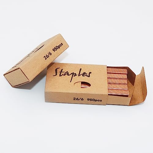 Minimalist NatSumeBasics 3000 Rose Gold Staples 26/6 Standard Colored Staple Refill Set