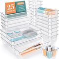 Classic WOWBOX 25 PCS Clear Plastic Drawer Organizer Set, 4 Set